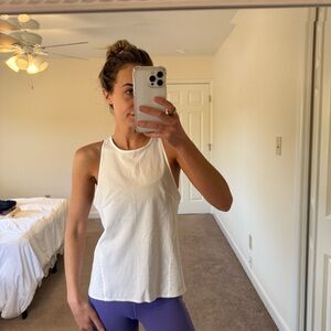 Lululemon White Sleeveless exercise top